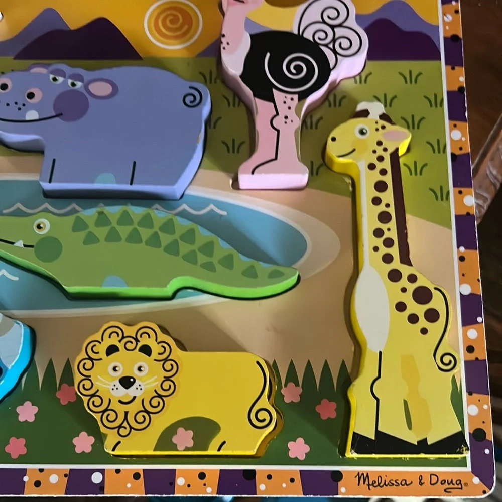 Vintage Melissa & Doug Wooden Safari Puzzle